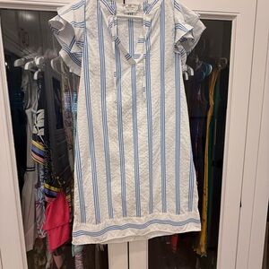 Vineyard Vines White Dress with Blue Stripes